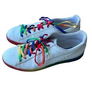 Puma men’s Clyde Pride colorful rainbow limited edition low top sneakers size 10